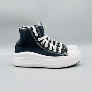 Converse Shoes Women 6 Black Canvas Chuck Taylor All Star Move High Top Sneakers